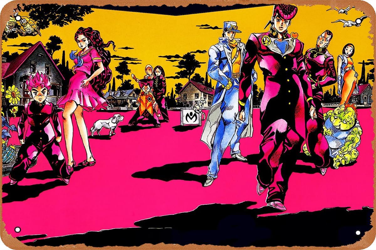 Anime Merchandise Posters - JoJos Bizarre аниме постер, винтажная жестяная