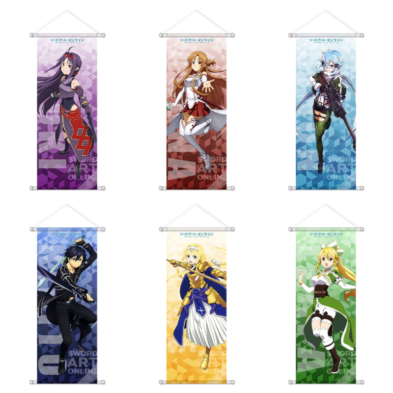 Anime Merchandise Posters - Аниме-постеры Sword Art Online: Асуна, Кирито,